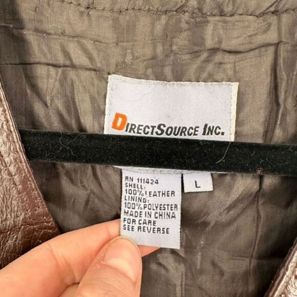 Vintage Direct Source Men's Leather Lined‎ Sleeveless Vest Patchwork Brown Large - Picture 3 of 13